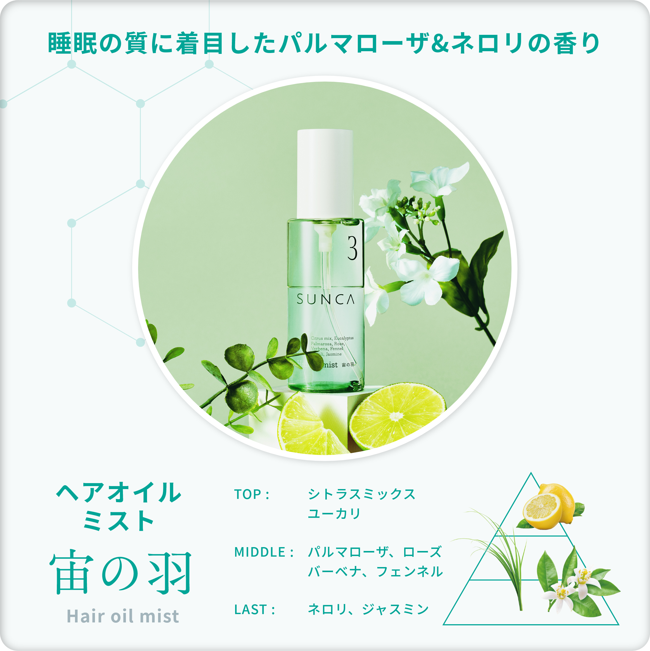 睡眠の質に着目したパルマローザ&ネロリの香り