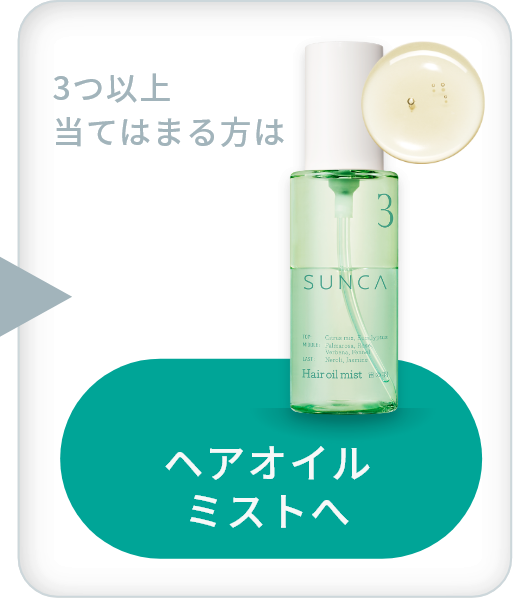 3つ以上当てはまる方はヘアオイルミストへ
