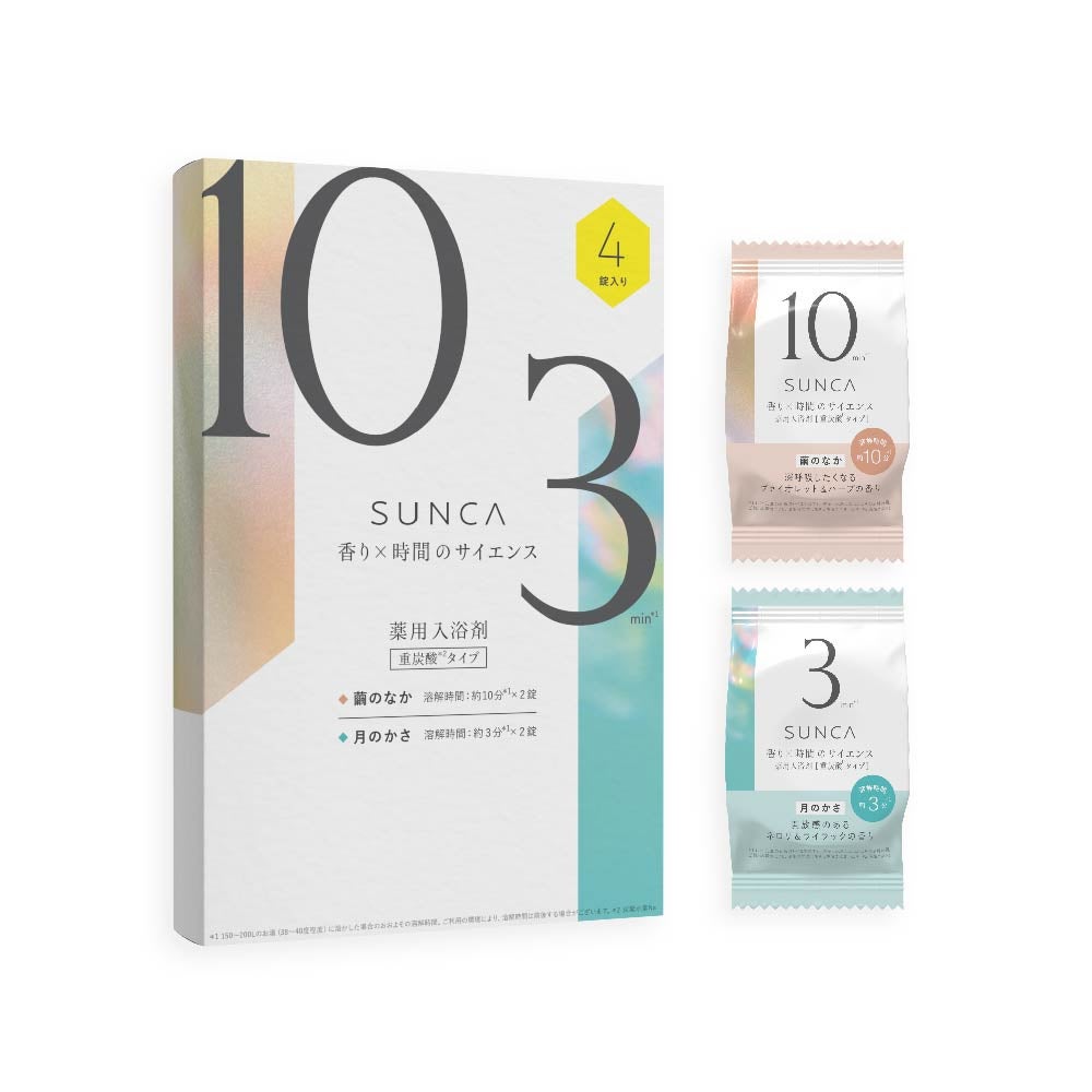 SUNCA_薬用入浴剤_重炭酸タイプ_アソート4錠入りBOX_01